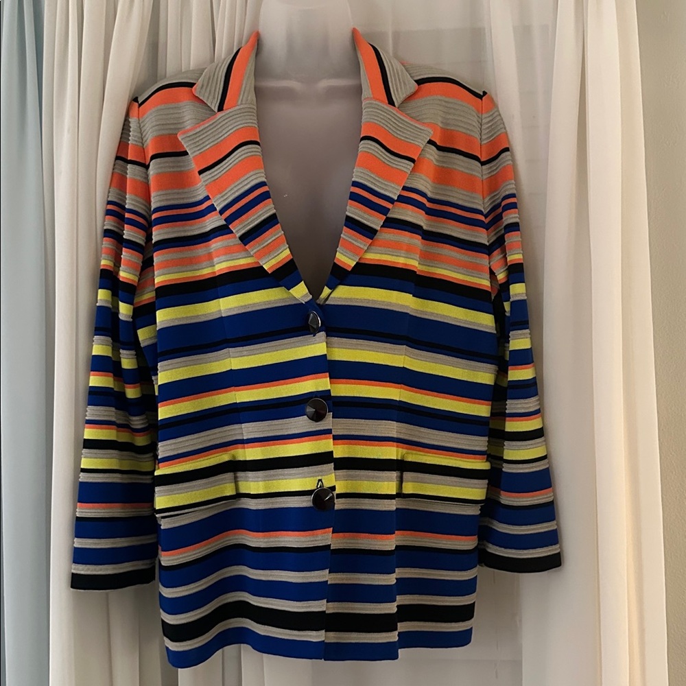 Misook Multi-color Striped Knit Blazer Size XL







b12